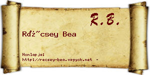 Récsey Bea névjegykártya